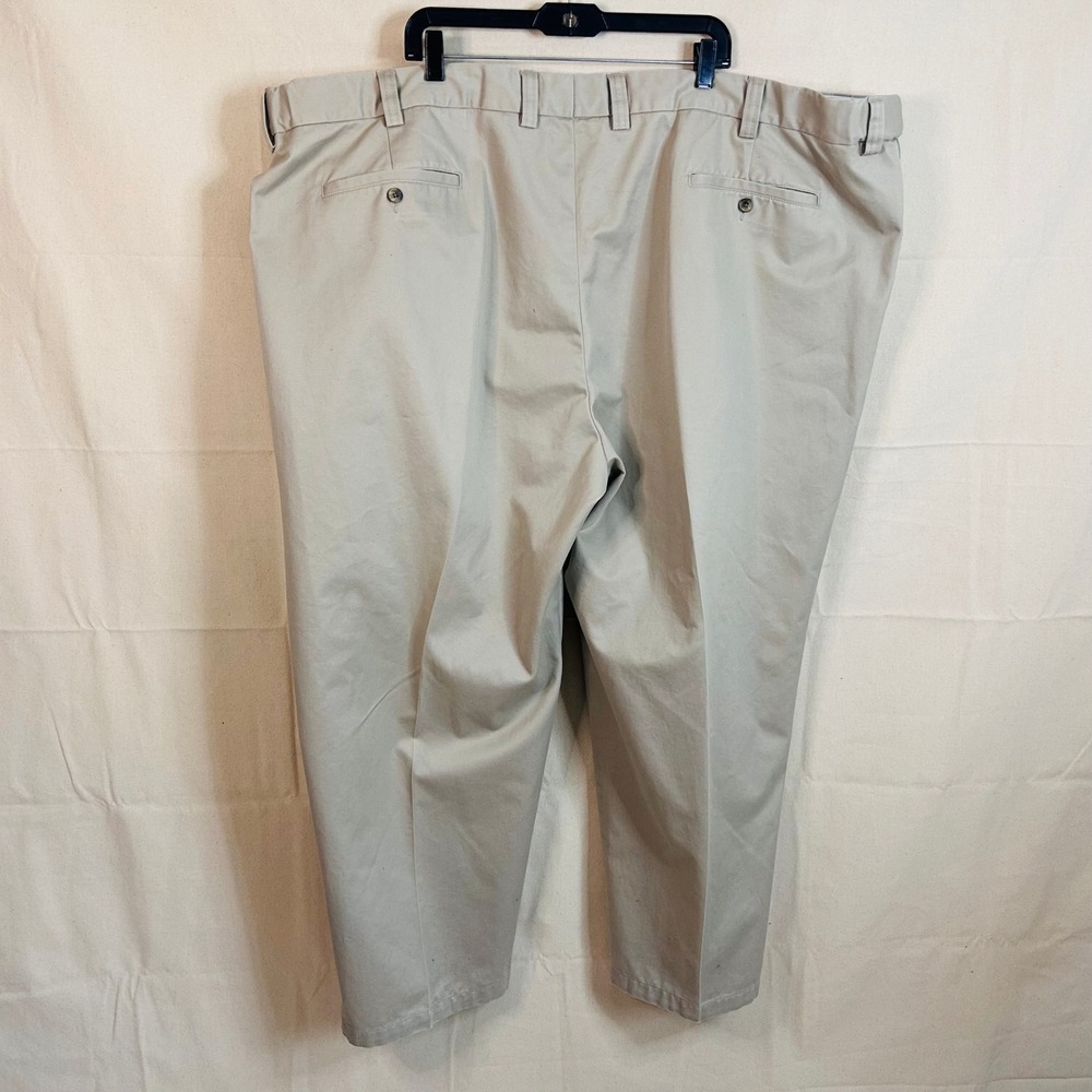 Oak Hill 60x30 Classic Fit Chino Pants Khaki Ivory Pleated 100% Cotton Mens - Picture 3 of 3